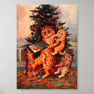 Poster Hora de Natal em Catland Louis Wain
