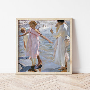 Poster Hora de um banho, Valência Joaquín Sorolla
