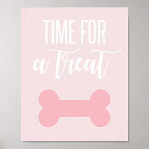 Poster Hora de um Trecho do Partido Puppy Pink Rosa