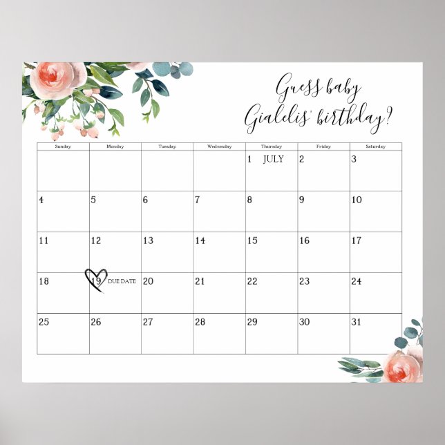 Poster Hora de Vencimento do Chá de fraldas Tea (Frente)