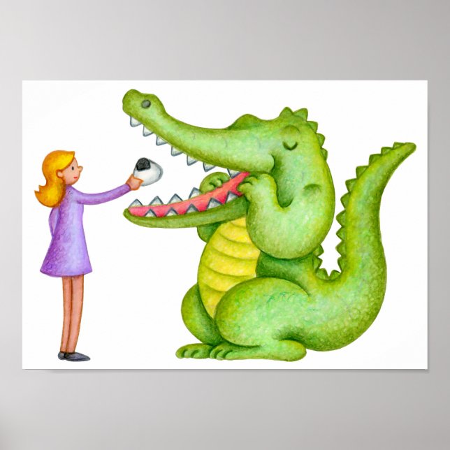 Poster Hora do almoço do crocodilo. (Frente)