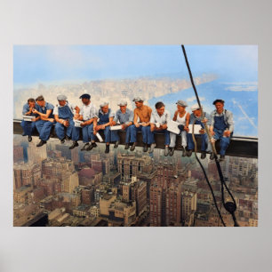 Poster Hora do Almoço no Topo de um Arranha-Céu Remasteri