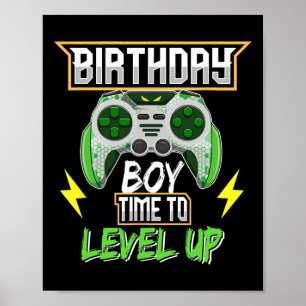Poster Hora do Menino para Subir de Nível no Vídeo Game A