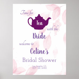 Poster Hora do sinal de boas-vindas do Chá de panela Tea