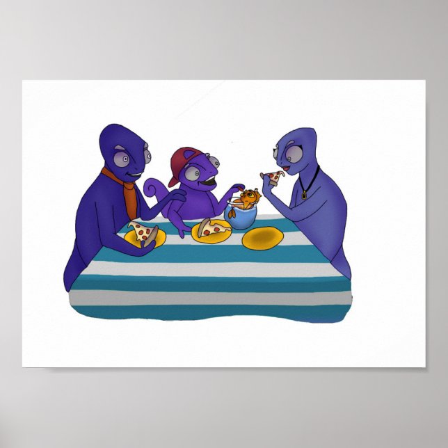 Poster Horário da Pizza de Pepperoni (Frente)