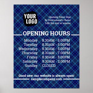 Poster Horário de Funcionamento Empresarial com Logotipo