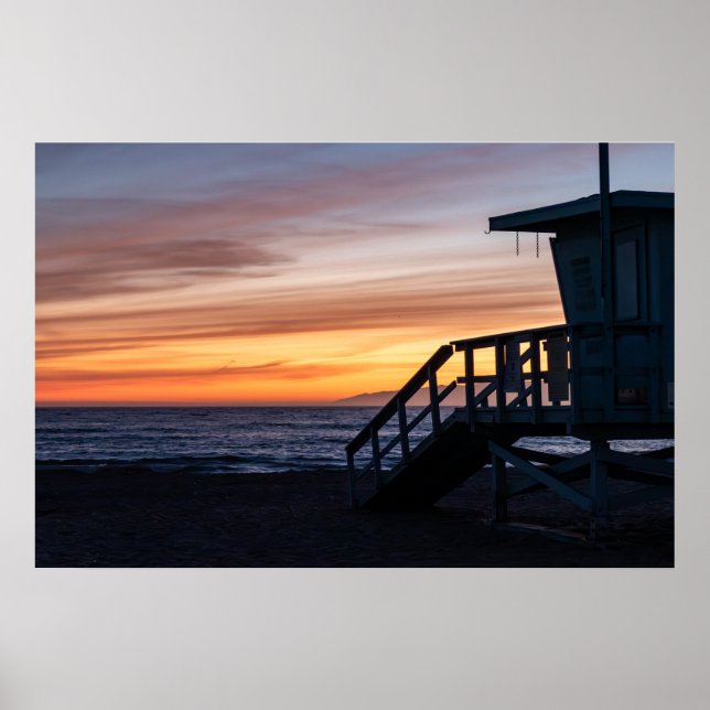 Poster Horário do ouro do Sunset - Venice Beach, CA (Frente)
