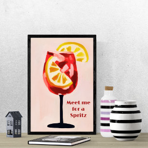 Poster Horário Feliz de Coquetel Italiano Vintage Retro C