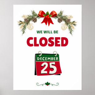 Poster Horas de Loja de 25 de dezembro Fechadas