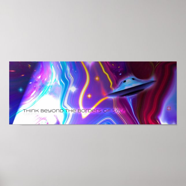 Poster horizontal UFO Magenta Dimension 36" x 12" (Frente)