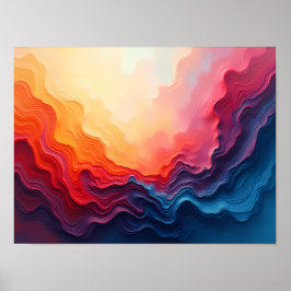 Poster Horizonte Colorido Cósmico - Arte Abstrato vibrant