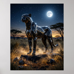 Poster Horizonte da Savana do Guepardo de Obsidiana
