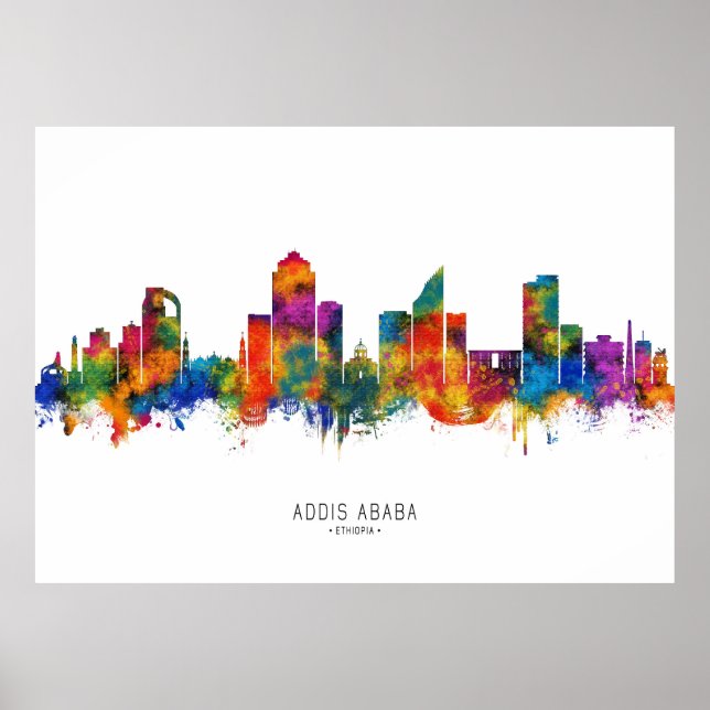 Poster Horizonte de Addis Abeba Etiópia (Frente)