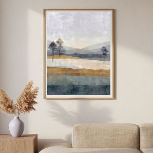 Poster Horizonte de Árvores Esparsas Minimalista Paisagem