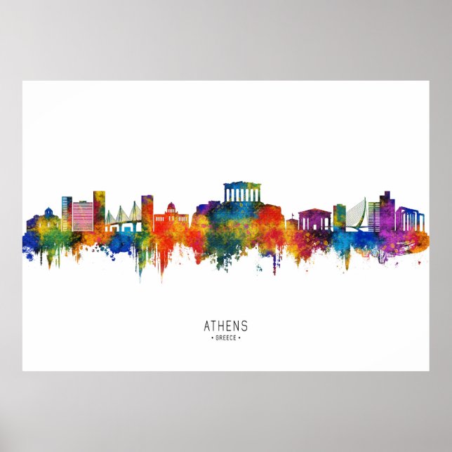 Poster Horizonte de Atenas Grécia (Frente)