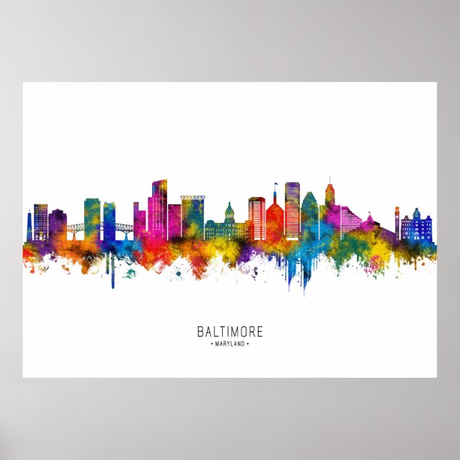 Poster Horizonte de Baltimore Maryland (Frente)