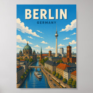 Poster Horizonte de Berlim Alemanha Torre de TV Paisagem