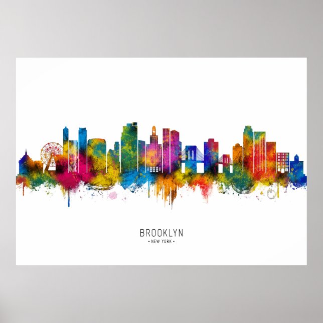 Poster Horizonte de Brooklyn Nova York (Frente)