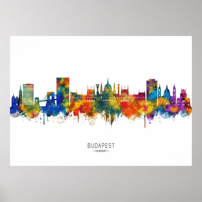 Poster Horizonte de Budapeste Hungria (Frente)