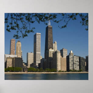 Pôster Horizonte de Chicago e Lago Michigan, Lake Shore