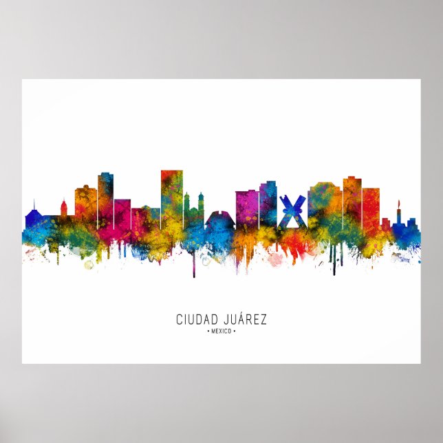 Poster Horizonte de Ciudad Juárez, México (Frente)