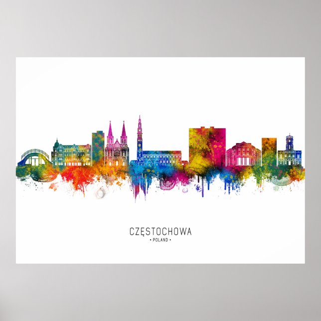 Poster Horizonte de Częstochowa Polônia (Frente)