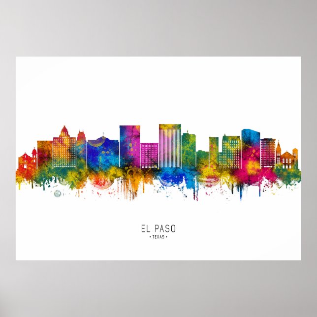 Poster Horizonte de El Paso Texas (Frente)