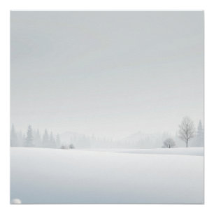 Pôster Horizonte de Inverno Silencioso – Paisagem de Neve