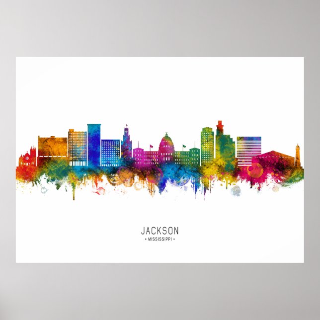 Poster Horizonte de Jackson Mississippi (Frente)