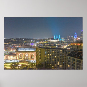 Poster Horizonte de Kansas City, Missouri, à Noite