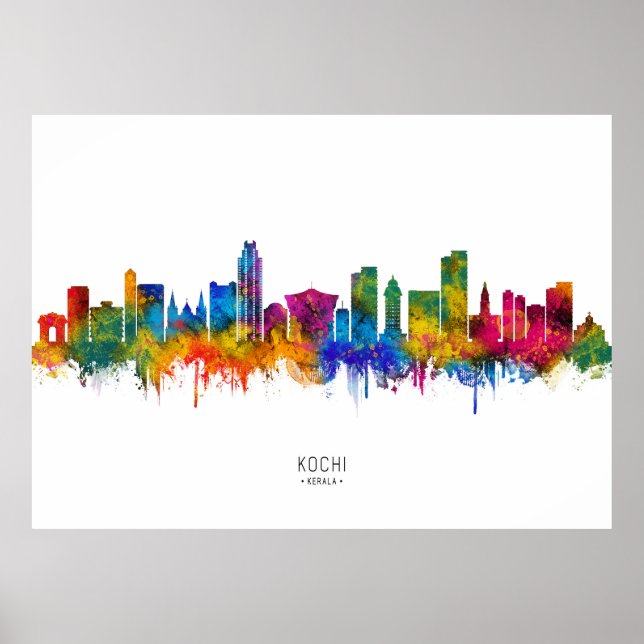 Poster Horizonte de Kochi Kerala (Frente)