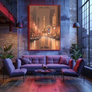 Poster Horizonte de Las Vegas Minimalista – Arte da Cidad
