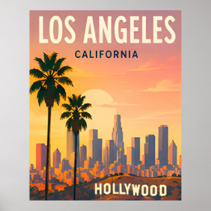 Poster Horizonte de Los Angeles e Hollywood Hills