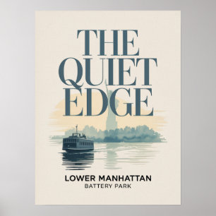 Poster Horizonte de Lower Manhattan e porto