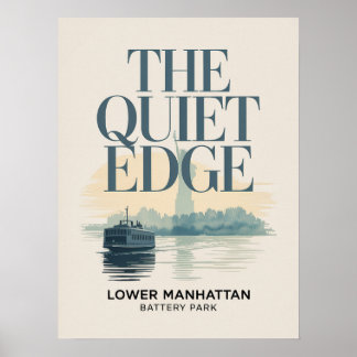 Poster Horizonte de Lower Manhattan e porto