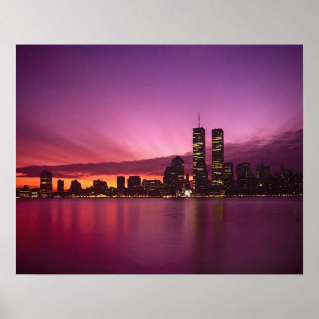 Poster Horizonte de Manhattan e Rio Hudson, Nova York, (Frente)