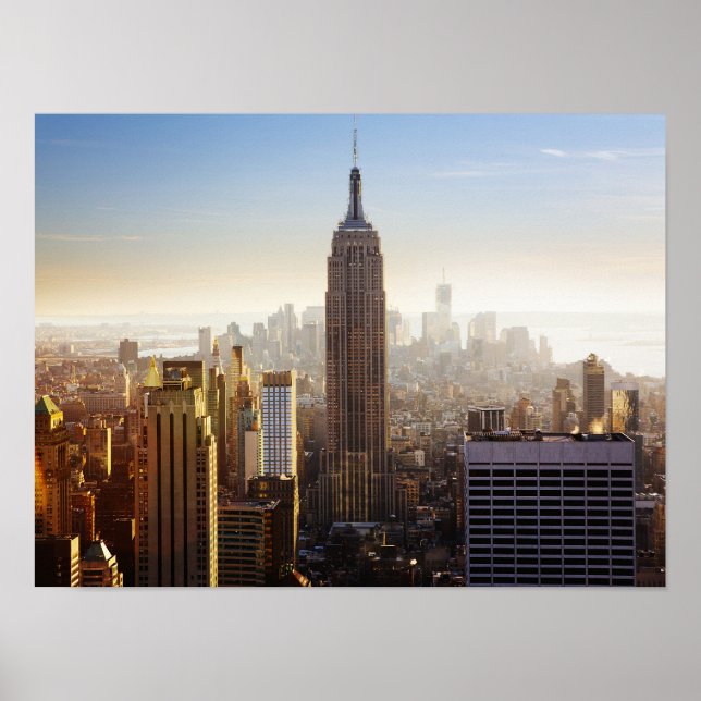 Poster Horizonte de Manhattan pela Manhã (Frente)
