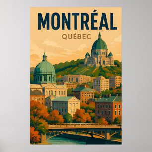 Poster Horizonte de Montreal Canadá Cidade Histórica Viag