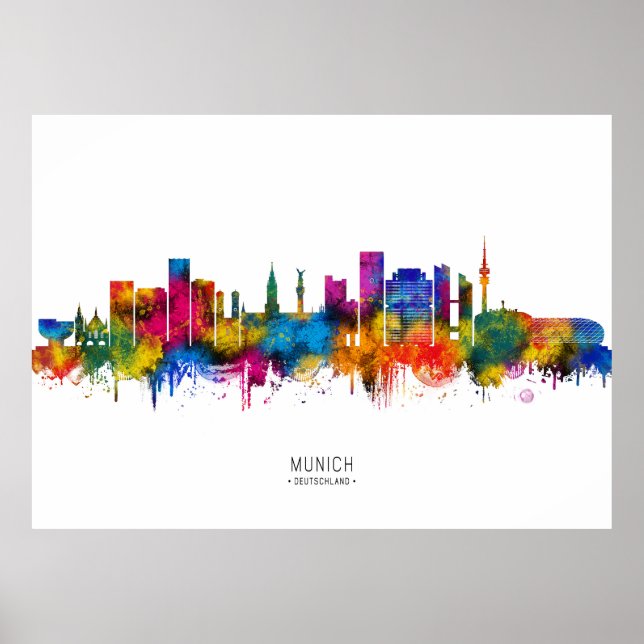 Poster Horizonte de Munique Alemanha (Frente)