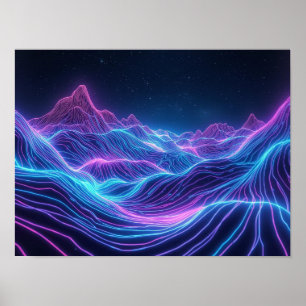 Poster Horizonte de Neon: Uma Odisseia Topográfica Atravé
