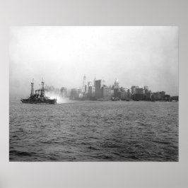 Poster Horizonte de Nova York a partir do Porto, 1920. Fo