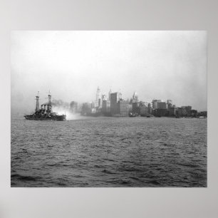 Poster Horizonte de Nova York a partir do Porto, 1920. Fo