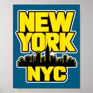 Poster Horizonte de Nova York Bronx Queens Manhattan esta