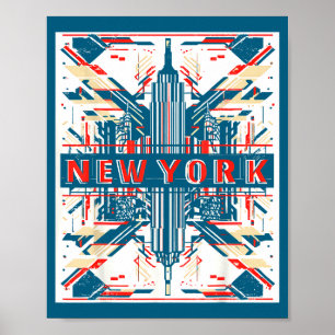 Poster Horizonte de Nova York punk grunge vintage retro g