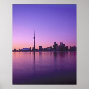 Pôster Horizonte de Toronto à noite, Ontário, Canadá