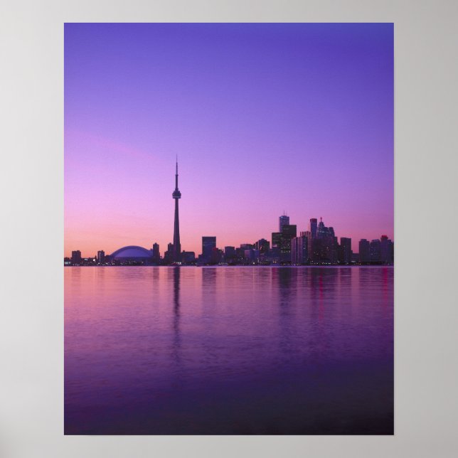 Pôster Horizonte de Toronto à noite, Ontário, Canadá (Frente)