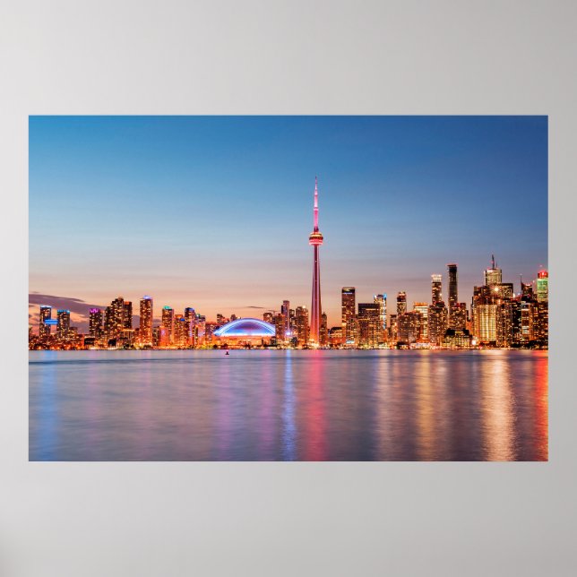 Poster Horizonte de Toronto ao Pôr do Sol (Frente)