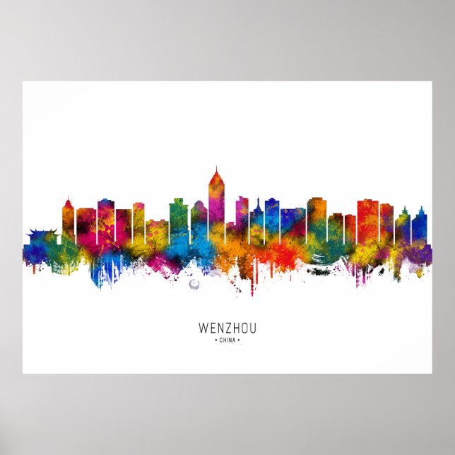 Poster Horizonte de Wenzhou China (Frente)