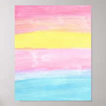 Horizonte do Pôr do Sol Aquarela Abstrato