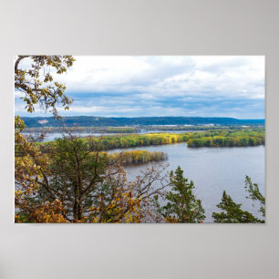 Poster Horizonte do Rio Mississippi na Fronteira de Iowa